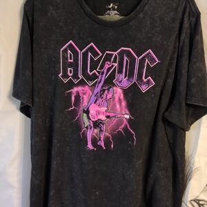 AC/DC Black and Pink Short Sleeve Tee